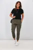 Wakee Denim Lucy Cargo Jean Khaki sold by Shine On