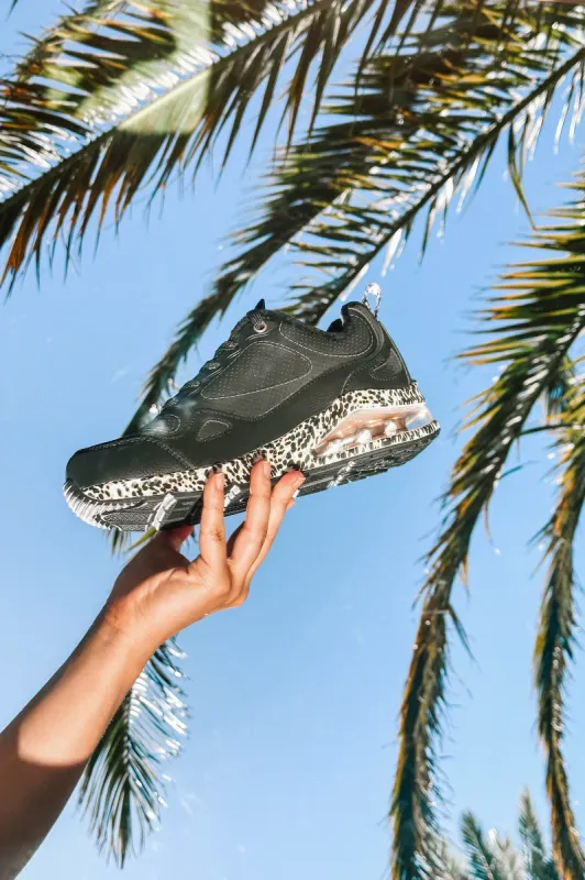 Skechers Uno Black Leopard Sneakers sold by Shine On