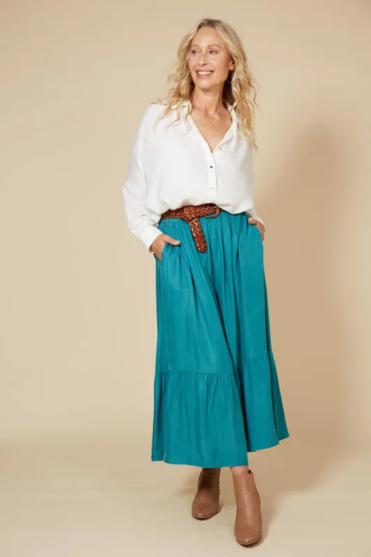 eb&ive Vienetta Maxi Skirt Teal sold by Shine On