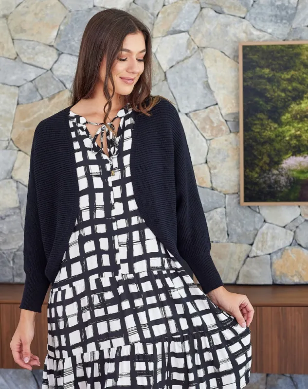 Freez Knit Shrug Black sold by Shine On