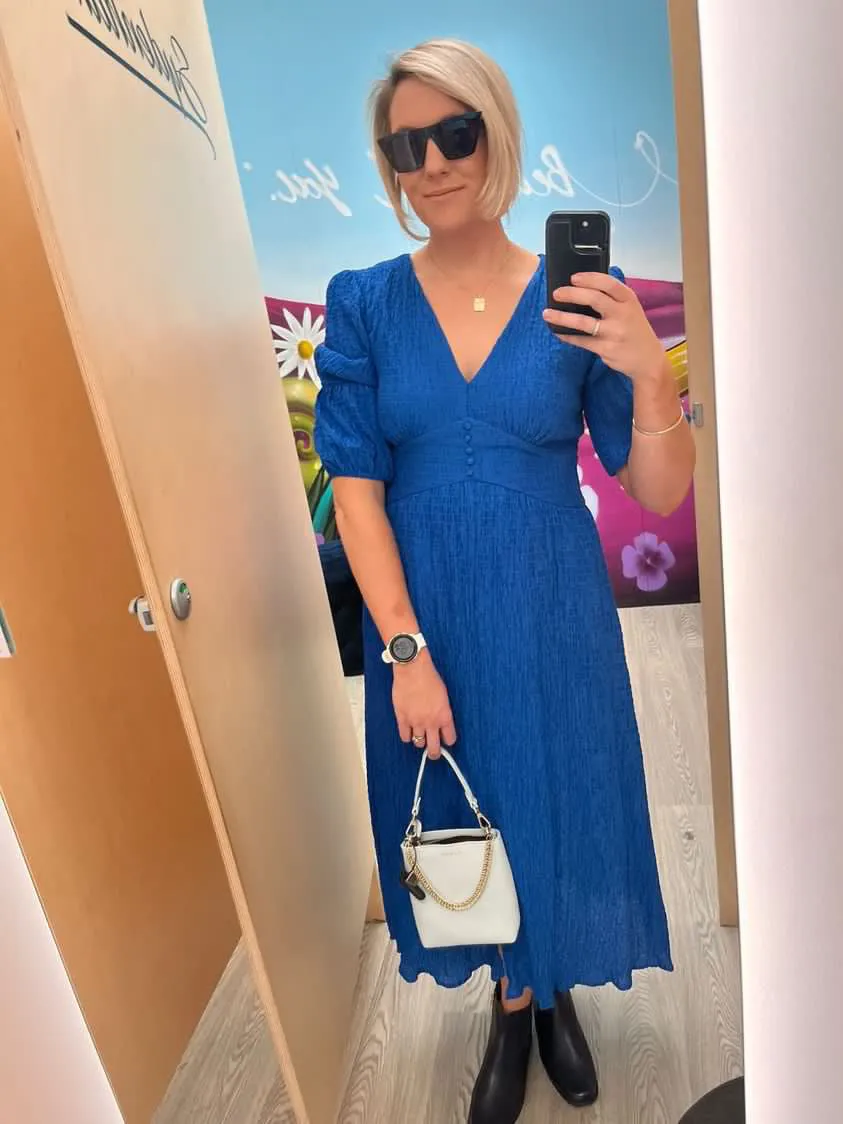 Foxwood Helena Check Dress Blue sold by Shine On product image thumbnail 2