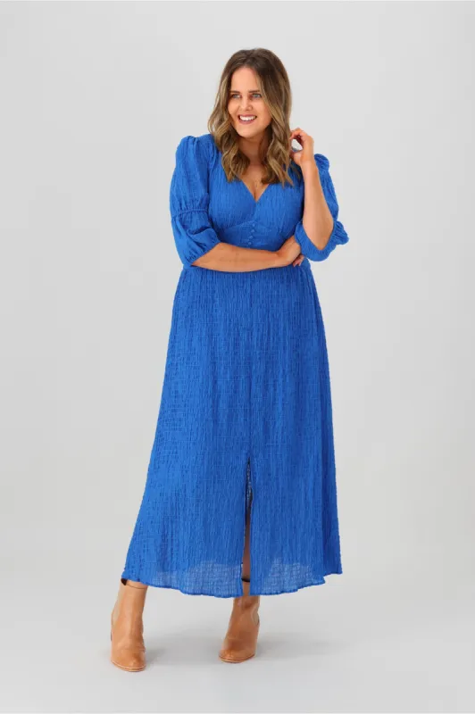 Foxwood Helena Check Dress Blue sold by Shine On