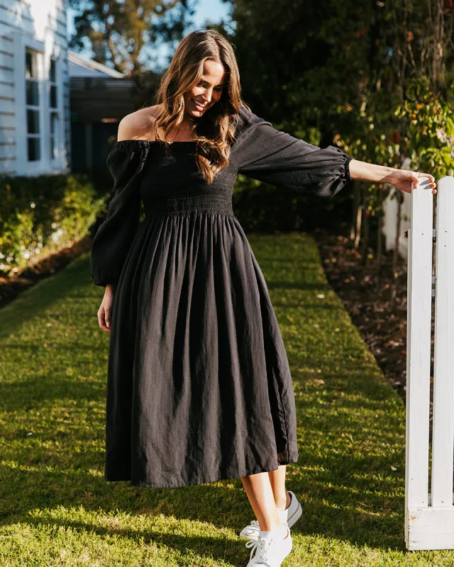 Elm Dusk Midi Dress Black sold by Shine On