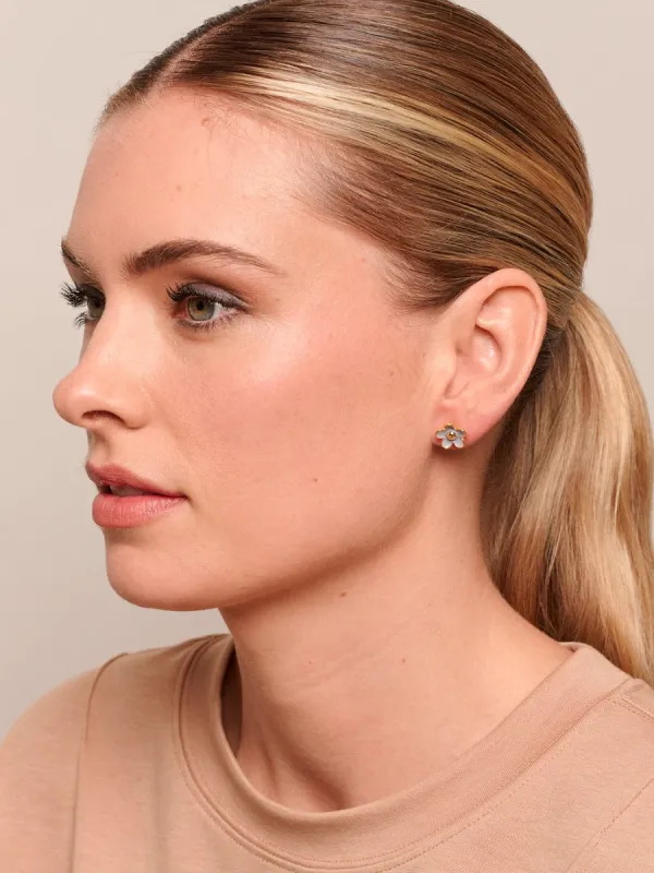 Tiger Tree Enamel Daisy Stud Mauve sold by Shine On