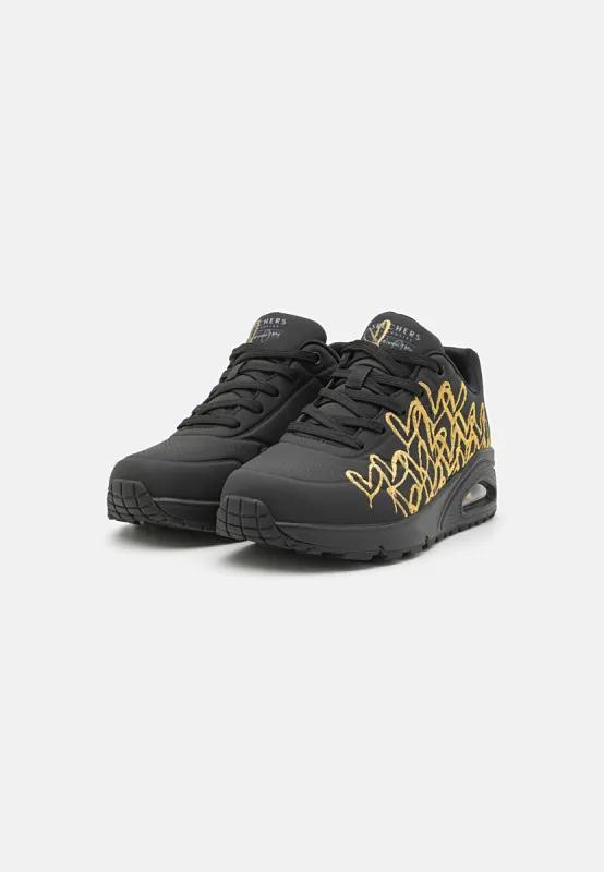 Skechers Uno Golden Heart Black sold by Shine On