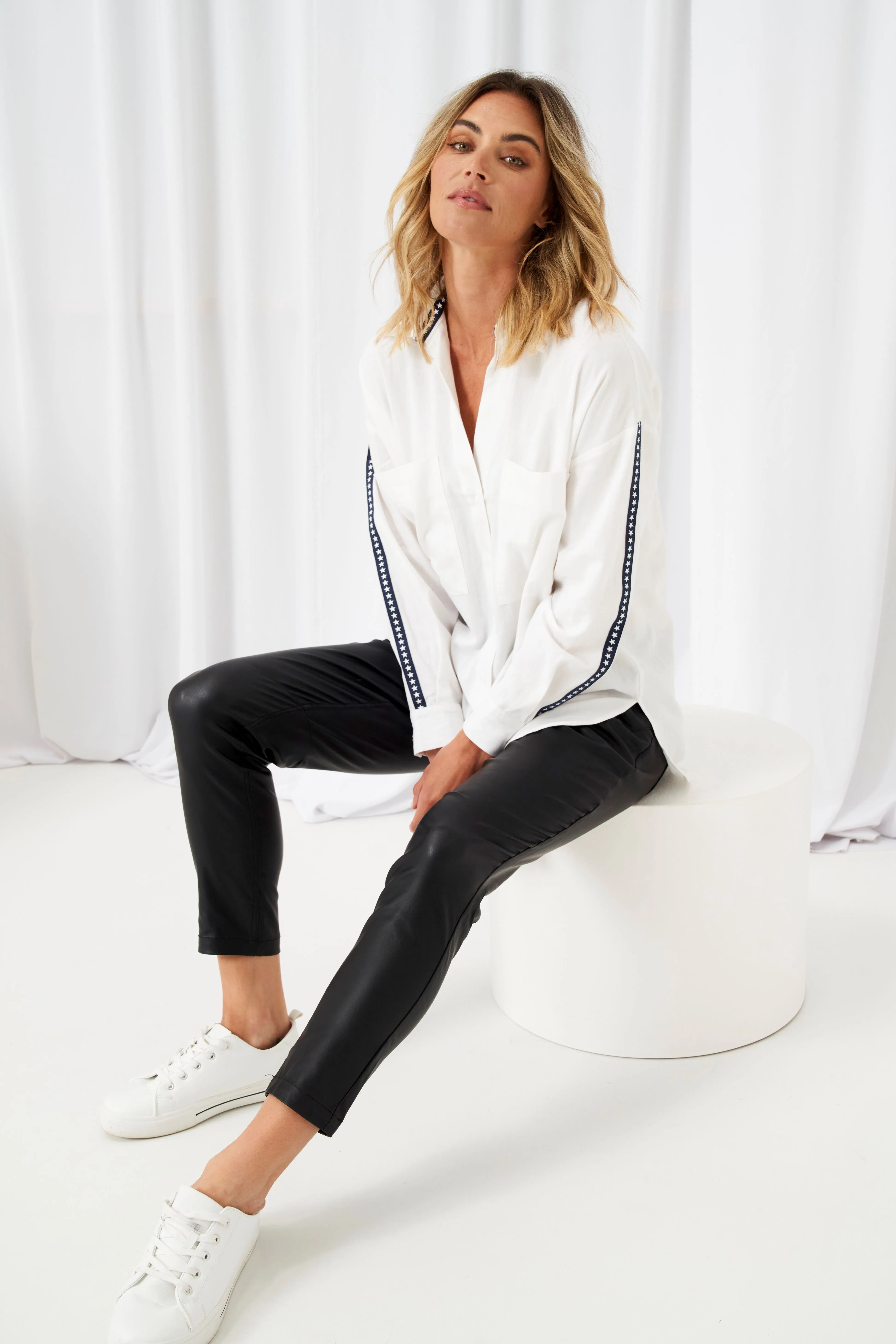 Betty Basics Delia Star Pocket Shirt sold by Shine On