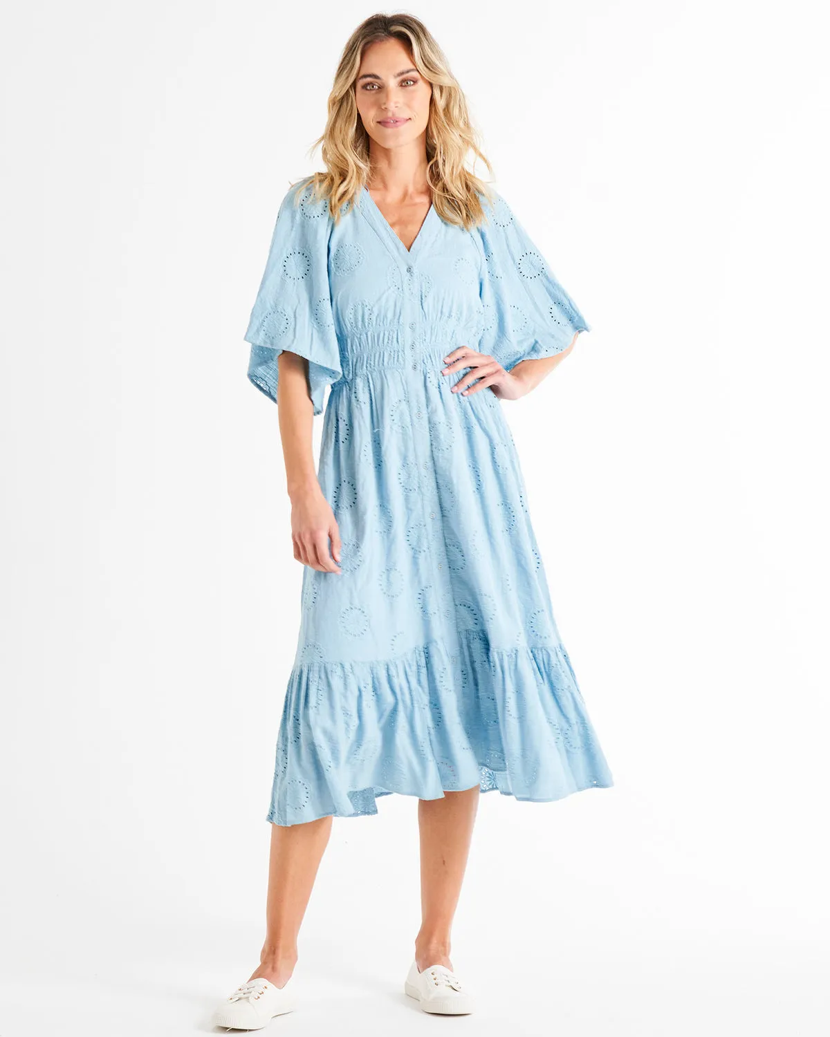 Betty Basics Broderie Dress Cornflower sold by Shine On product image thumbnail 3