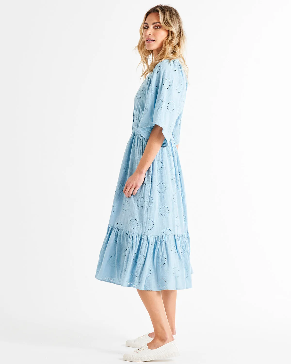 Betty Basics Broderie Dress Cornflower sold by Shine On product image thumbnail 4