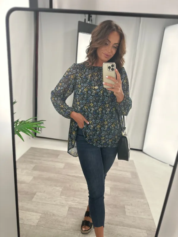 Gloss by Shine On Carolina Shirred Neck Top Floral sold by Shine On