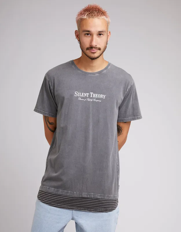 Silent Theory Mens Authentic Layered Tee Coal sold by Shine On
