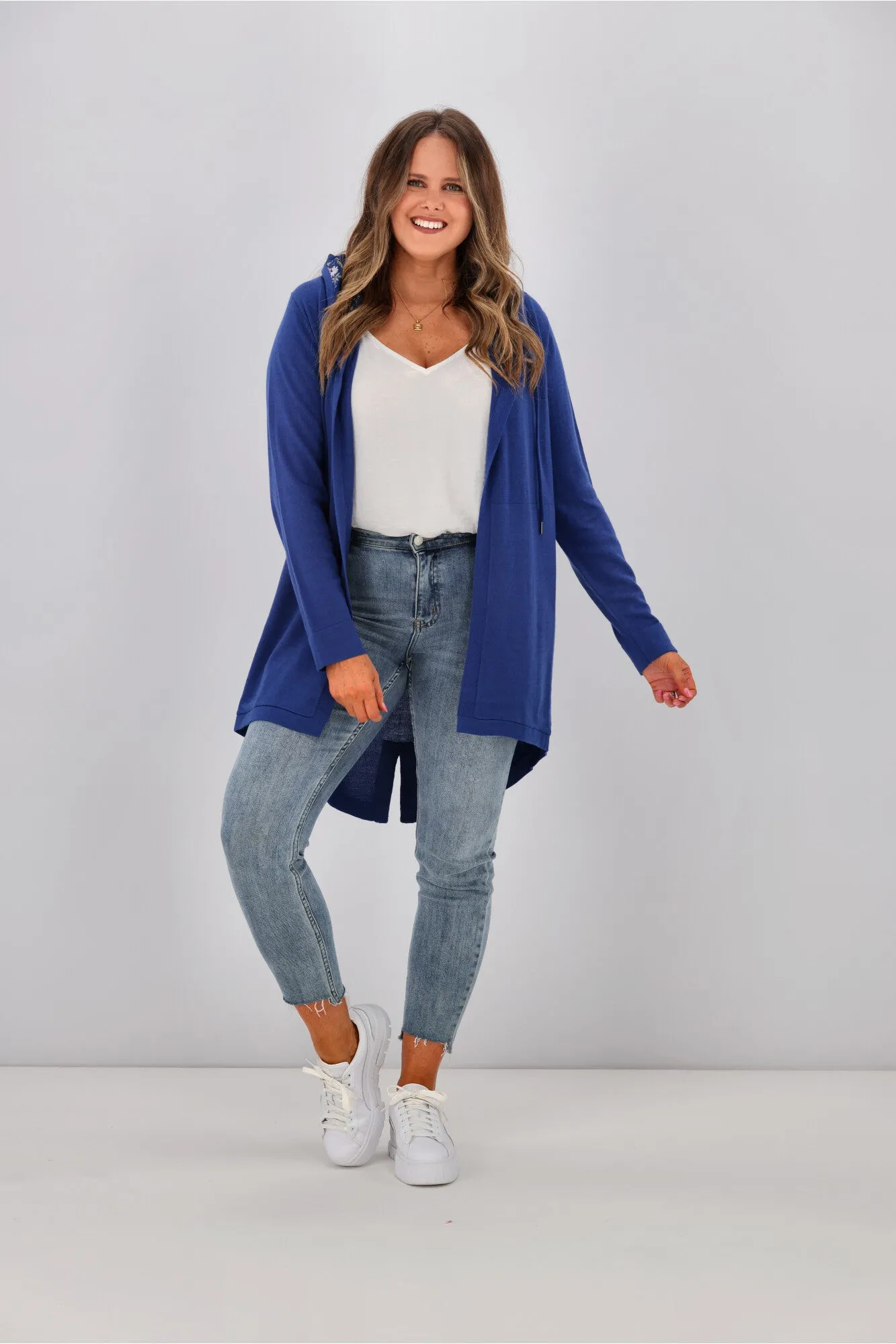 Shine On Label Big Dreams Merino Cardigan Atlantic Blue sold by Shine On