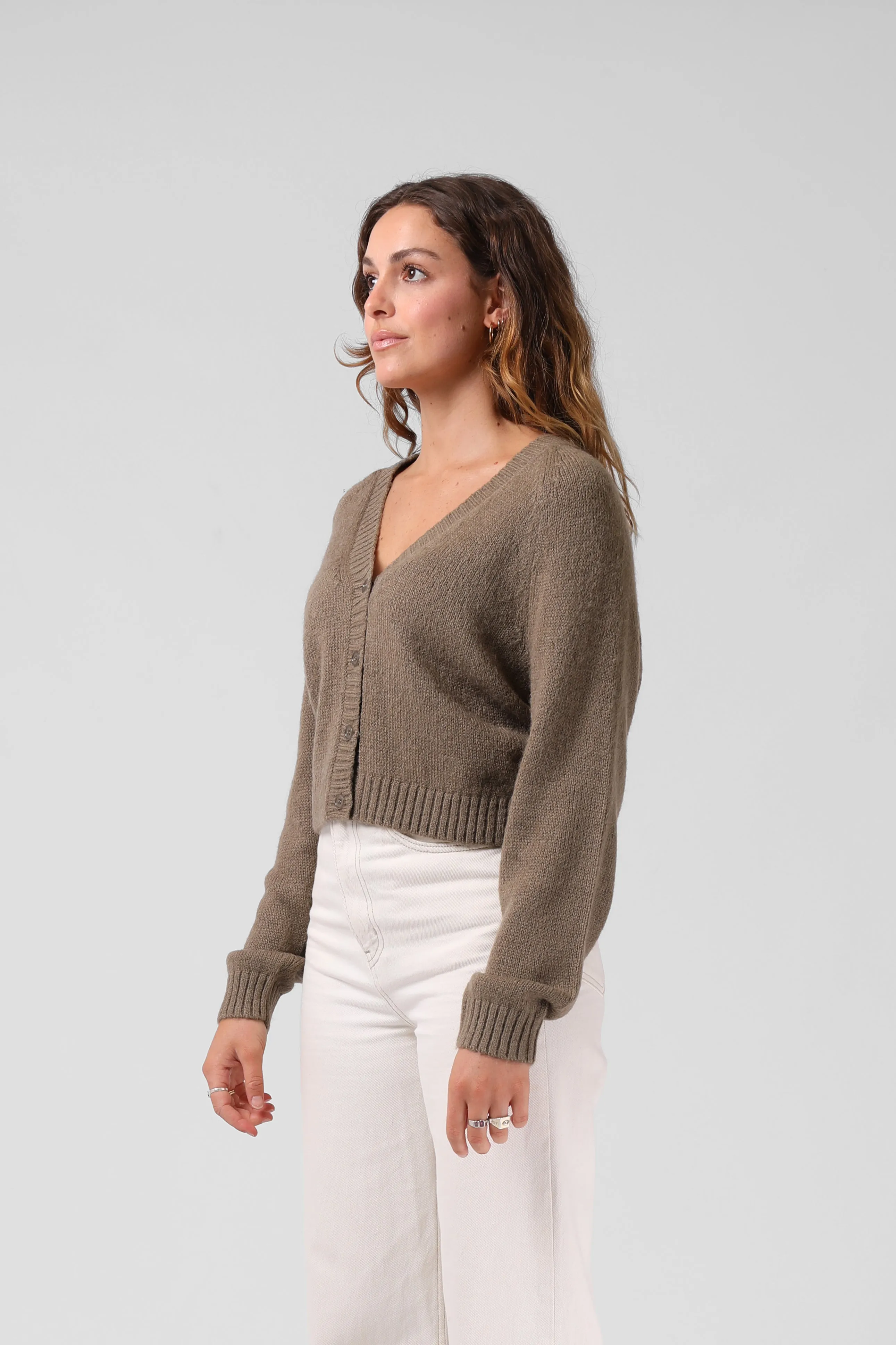 RPM Cropped Cardigan Olive Marle sold by Shine On product image thumbnail 2