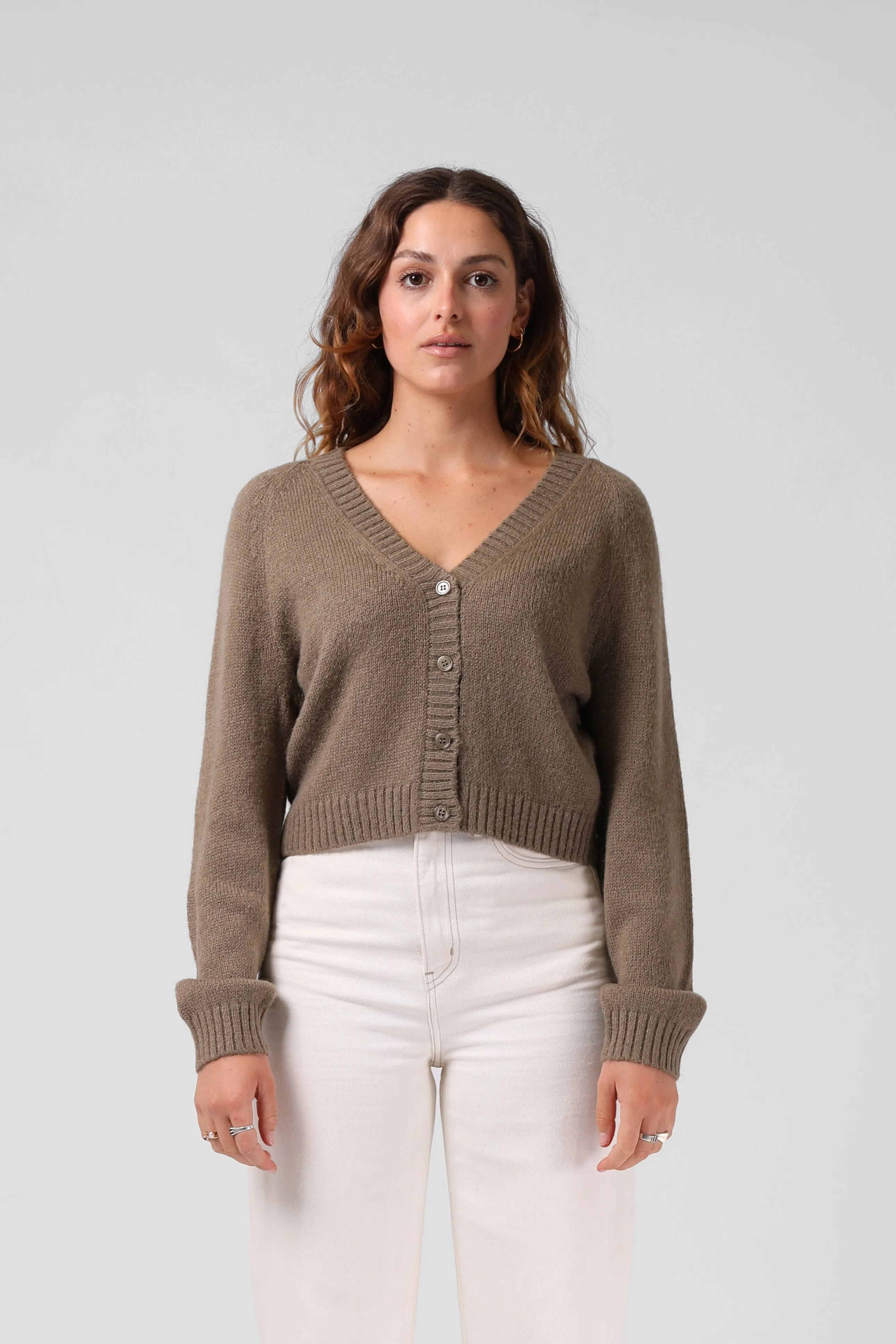 RPM Cropped Cardigan Olive Marle sold by Shine On product image thumbnail 3