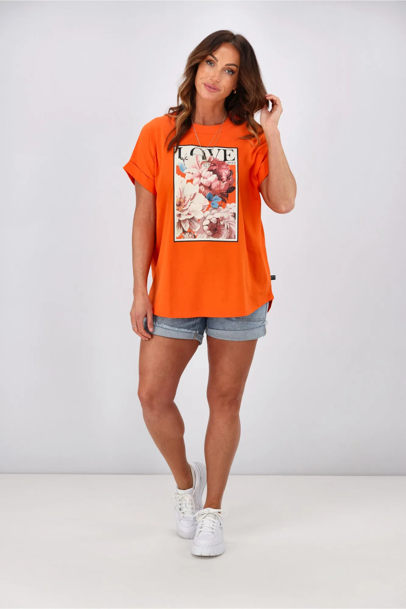 Rebel Club by Shine On Vogue Love Cap Sleeved Tee Orange sold by Shine On product image thumbnail 3