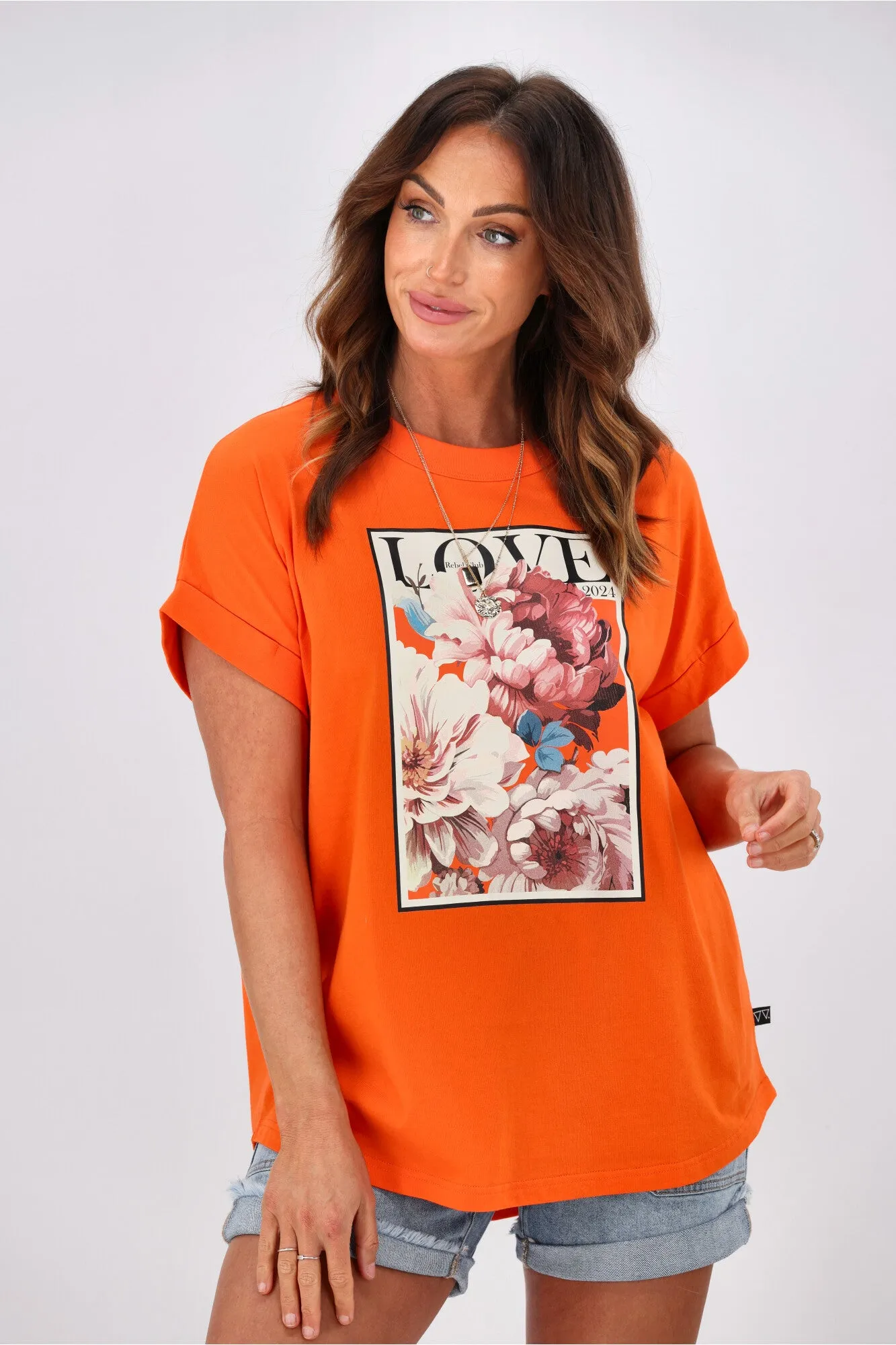 Rebel Club by Shine On Vogue Love Cap Sleeved Tee Orange sold by Shine On product image thumbnail 2