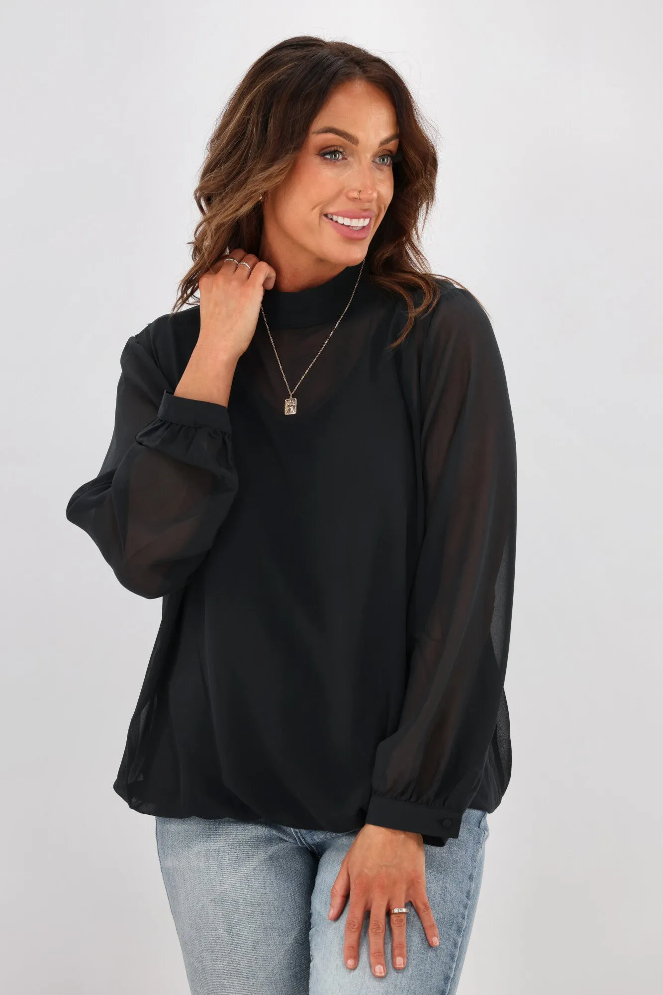 Foxwood City Lights Top Black sold by Shine On