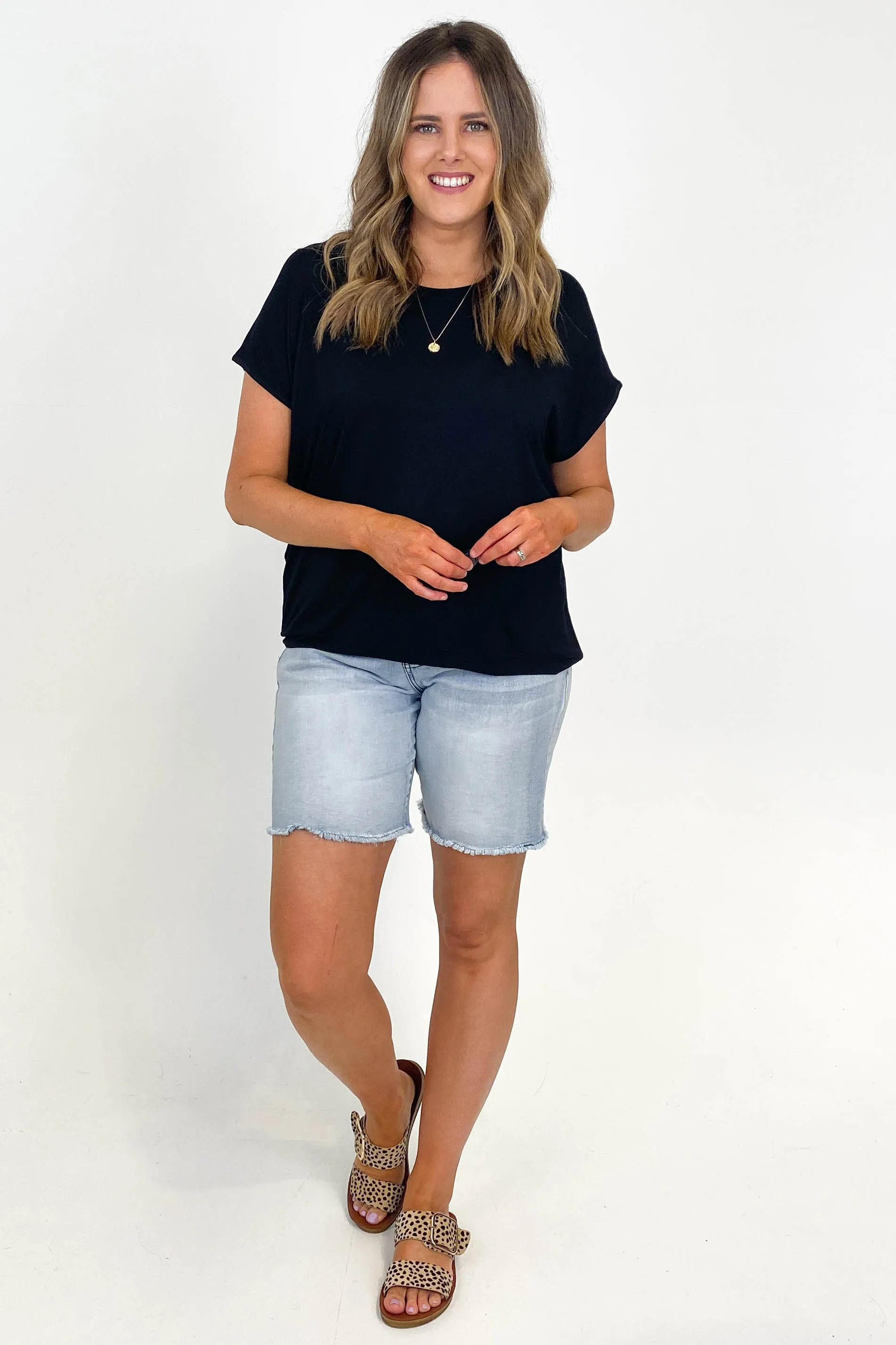 Go Girl Bamboo Round Neck Tee Shirt Black sold by Shine On product image thumbnail 3