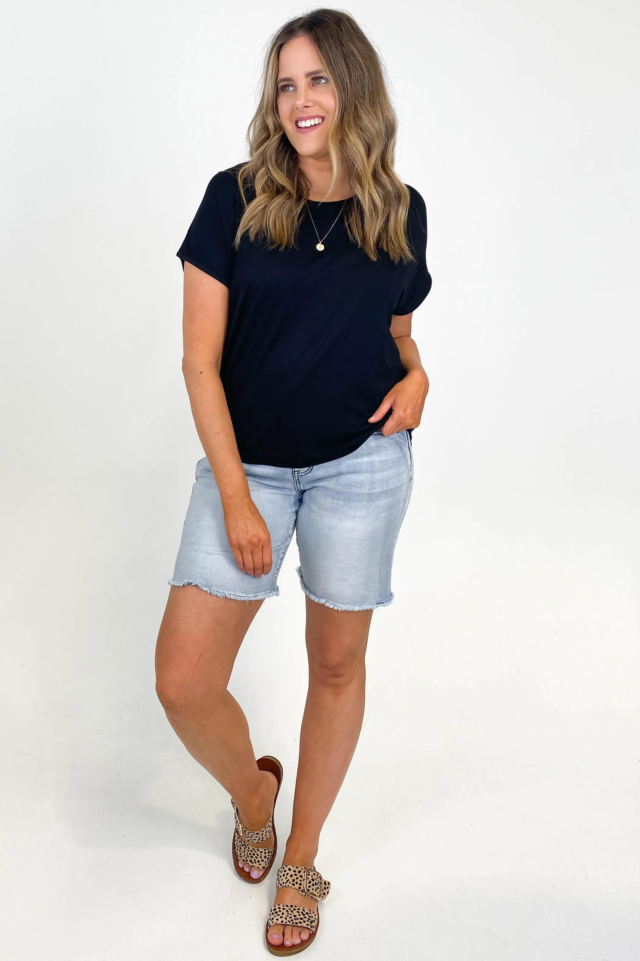 Go Girl Bamboo Round Neck Tee Shirt Black sold by Shine On