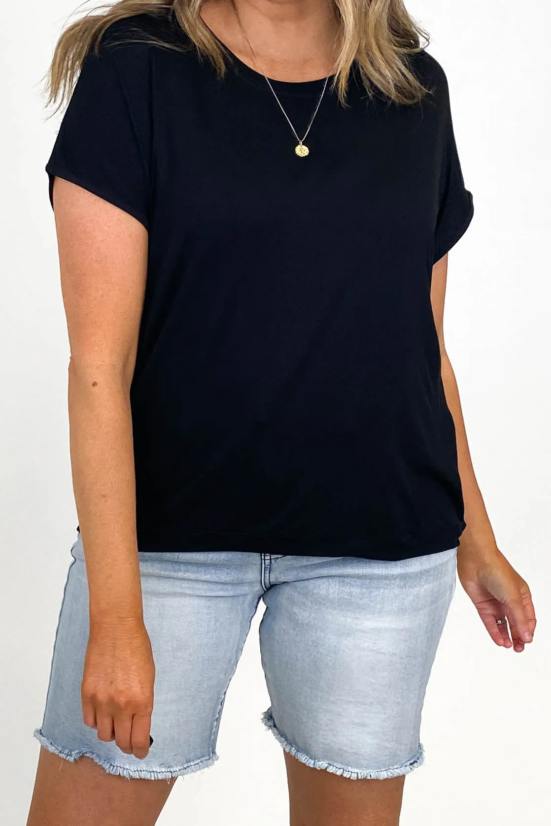 Go Girl Bamboo Round Neck Tee Shirt Black sold by Shine On product image thumbnail 2