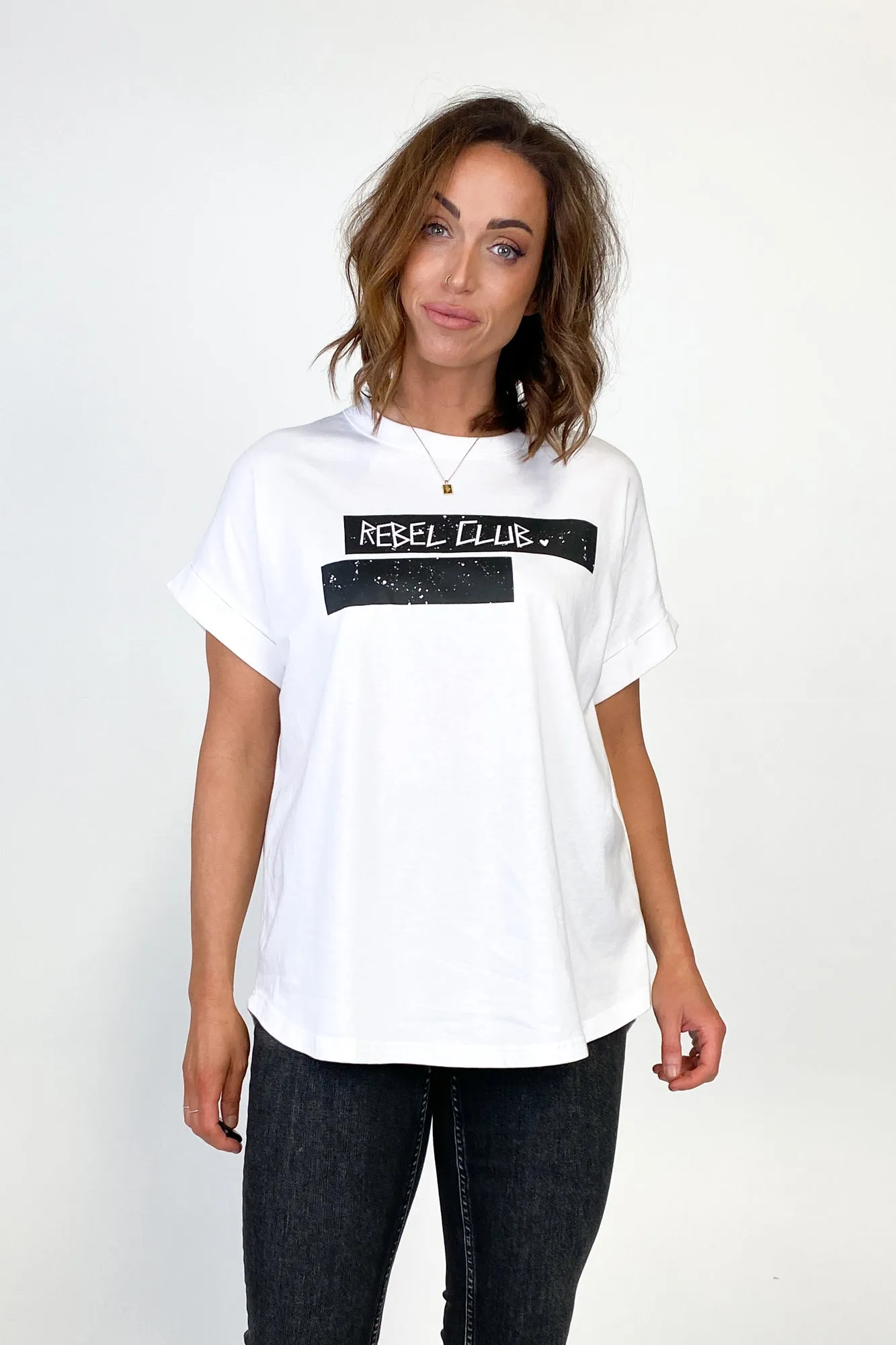 Rebel Club by Shine On Block Tee White sold by Shine On product image thumbnail 2