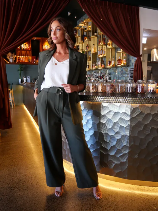 Jane James Sorrel Tailored Pant Winter Green sold by Shine On