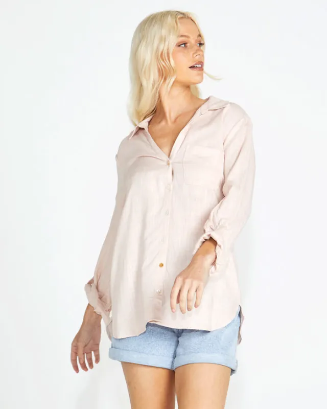 Sass Taylor Long Sleeve Shirt Blush sold by Shine On