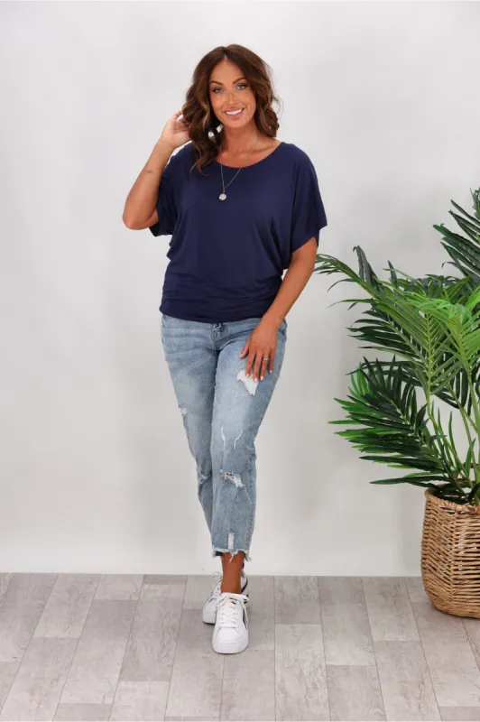 Betty Basics Maui Tee In Navy sold by Shine On