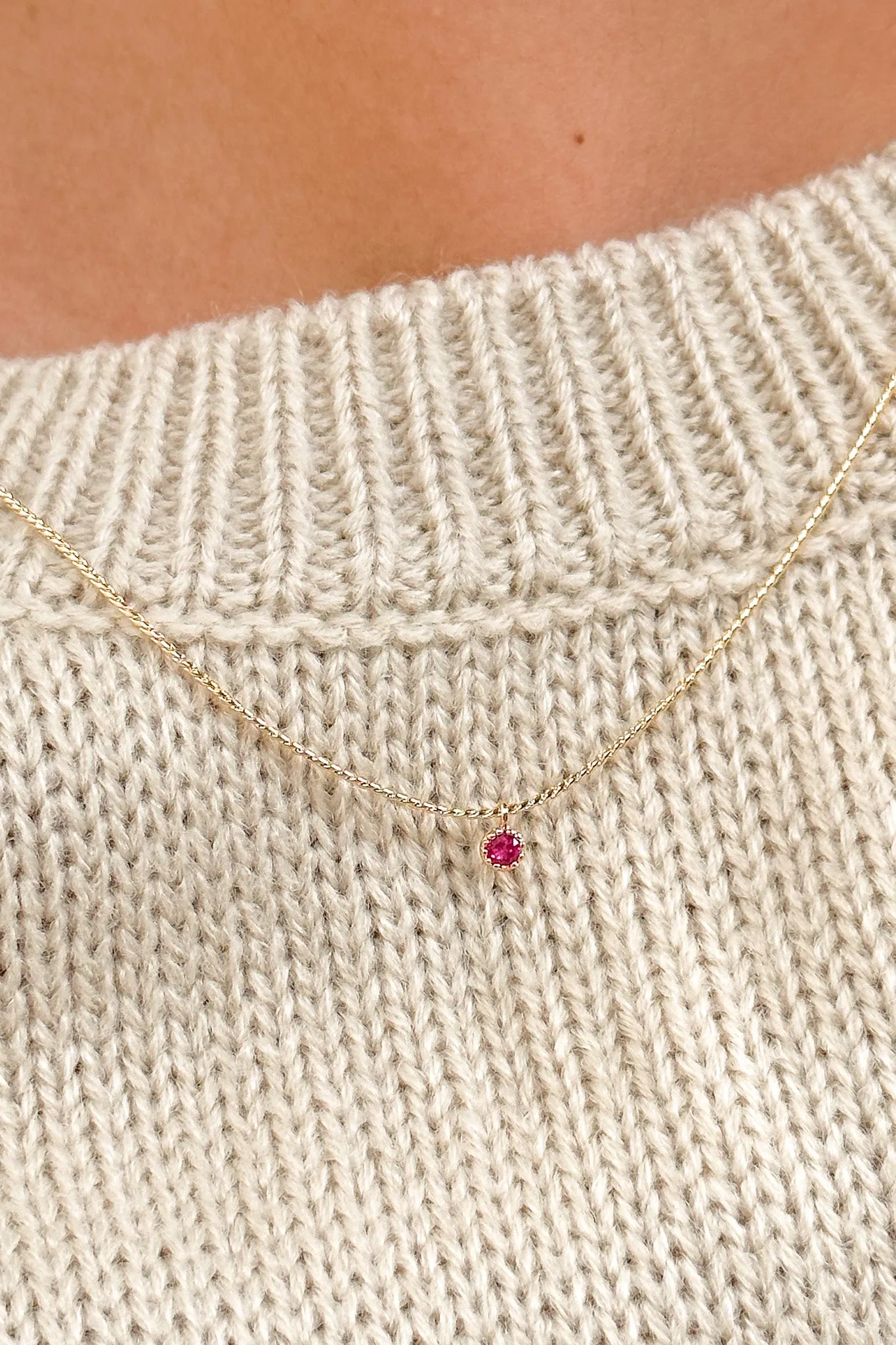 Tiger Tree Gold Petite Ruby Crystal Necklace sold by Shine On product image thumbnail 2