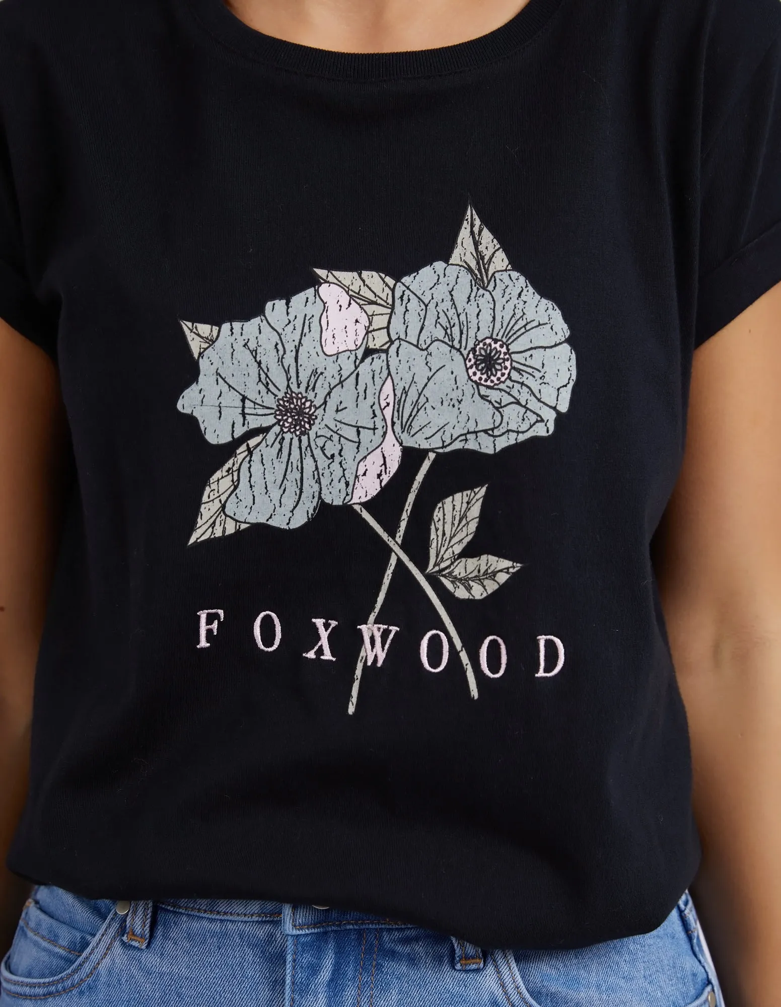 Foxwood Poppy Tee Washed Black sold by Shine On product image thumbnail 3