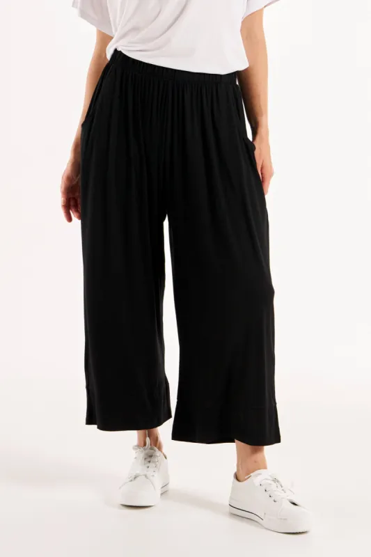 Betty Basics Astrid Bamboo Wide leg Pant Black made by Shine On