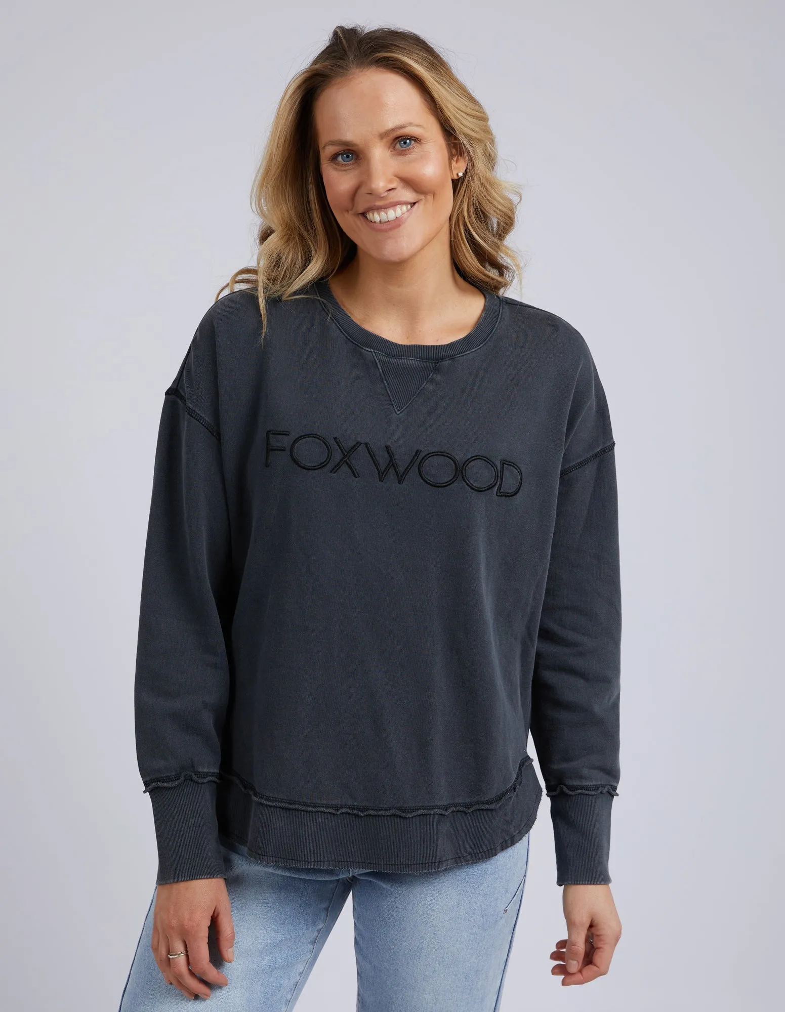 Foxwood Simplified Crew Washed Black sold by Shine On