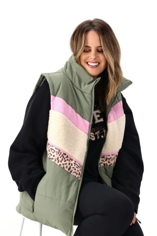 All About Eve Jordan Puffer Vest Khaki sold by Shine On