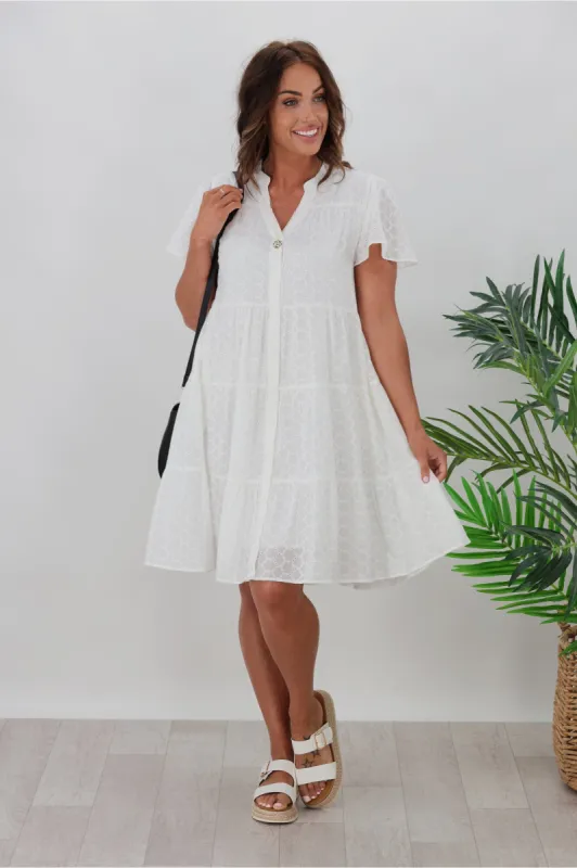 Boho Australia Charmane Dress White sold by Shine On