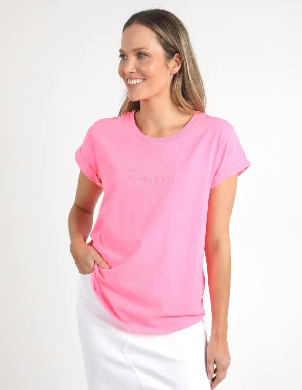 Foxwood Signature Tee Neon Rose sold by Shine On