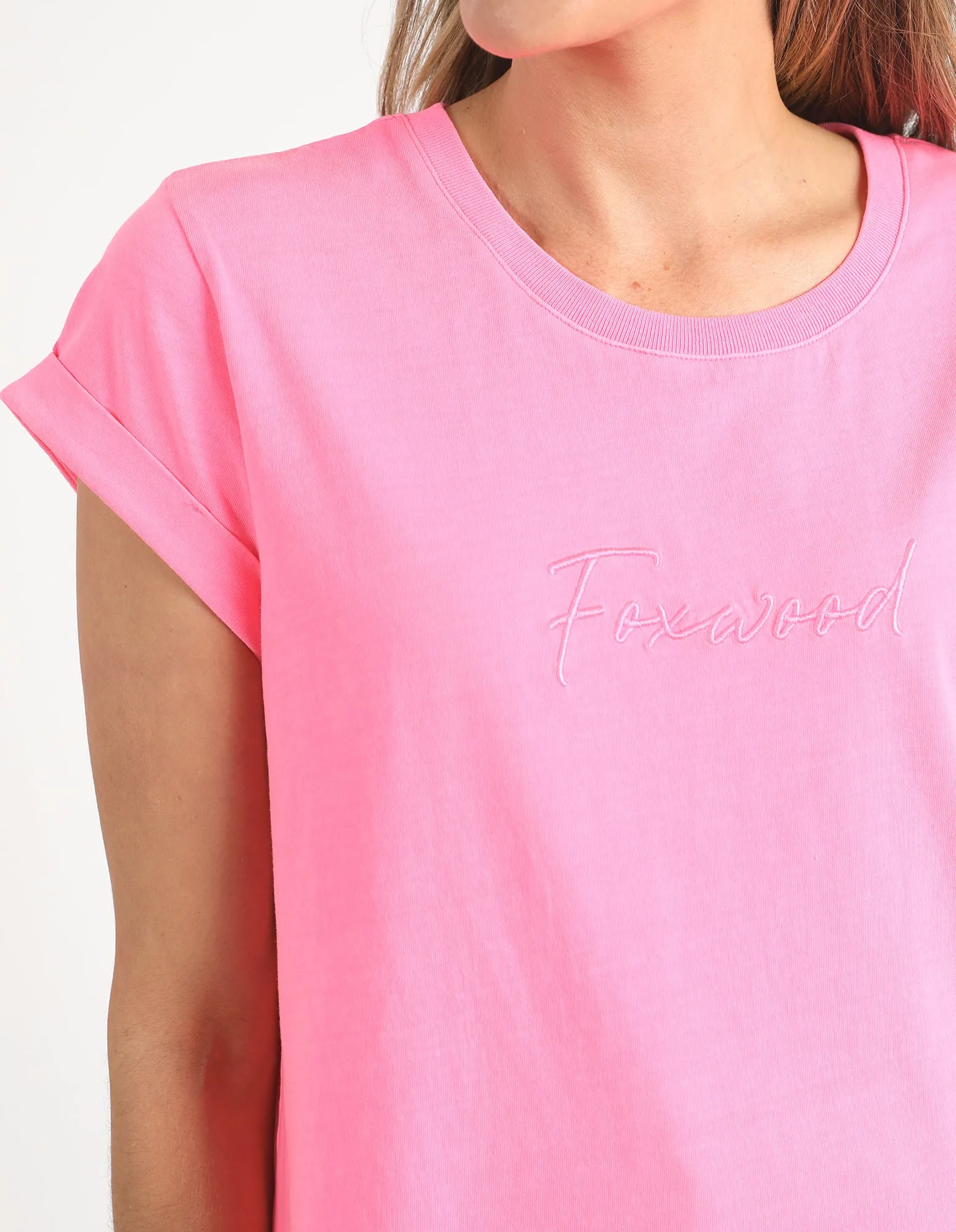 Foxwood Signature Tee Neon Rose sold by Shine On product image thumbnail 3