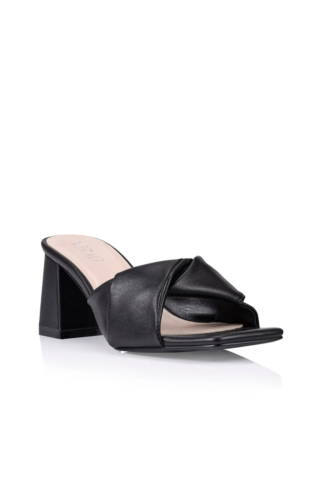 Verali Stella Block Heel Mules Black Smooth sold by Shine On product image thumbnail 3