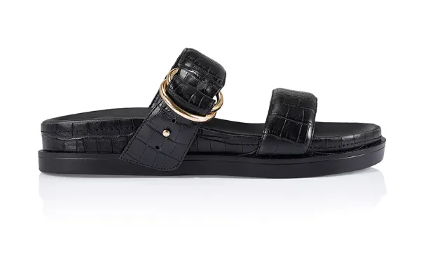 Verali Oslo Chunky Slides Black Croc Emboss sold by Shine On product image thumbnail 3