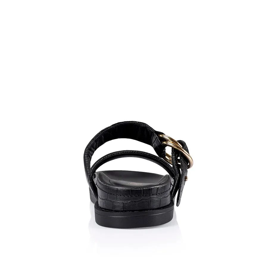 Verali Oslo Chunky Slides Black Croc Emboss sold by Shine On product image thumbnail 4