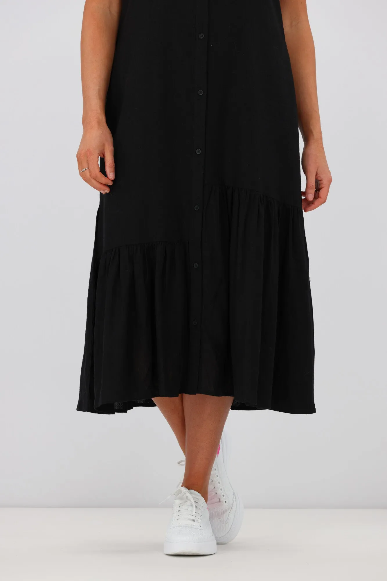 Shine On Label Hannah Linen Shirt Dress Black sold by Shine On product image thumbnail 4