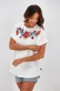 Rebel Club by Shine On Vintage Roses Cap Sleeved Tee White sold by Shine On