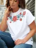 Rebel Club by Shine On Vintage Roses Cap Sleeved Tee White sold by Shine On