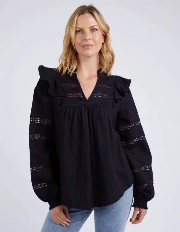 Elm Bonnie Blouse Black sold by Shine On