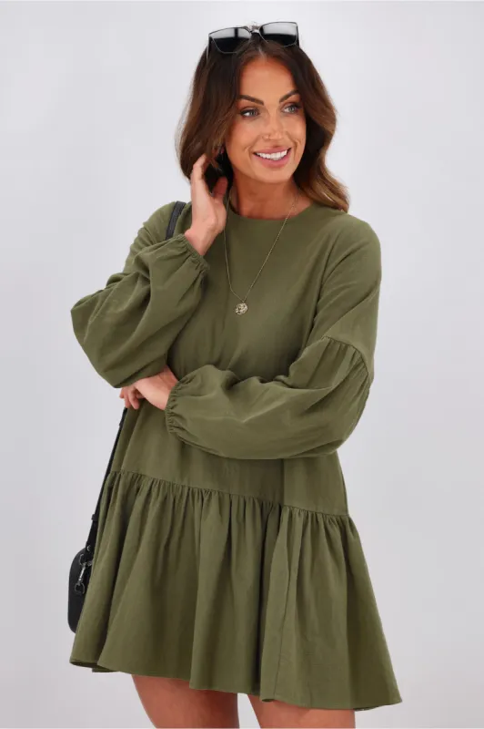 RPM Lola Mini Dress Khaki sold by Shine On