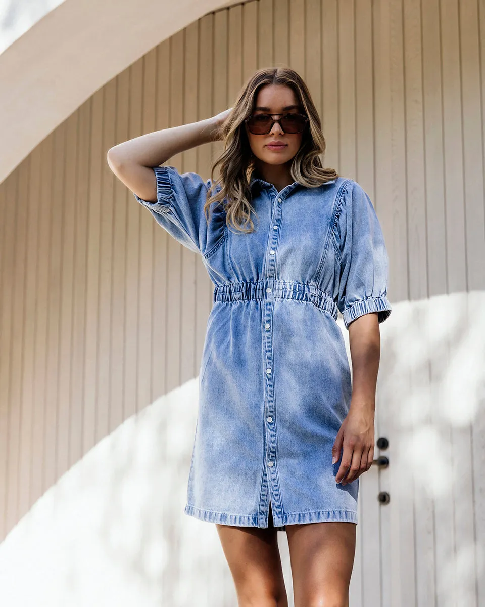 Foxwood Vivian Dress Washed Blue sold by Shine On