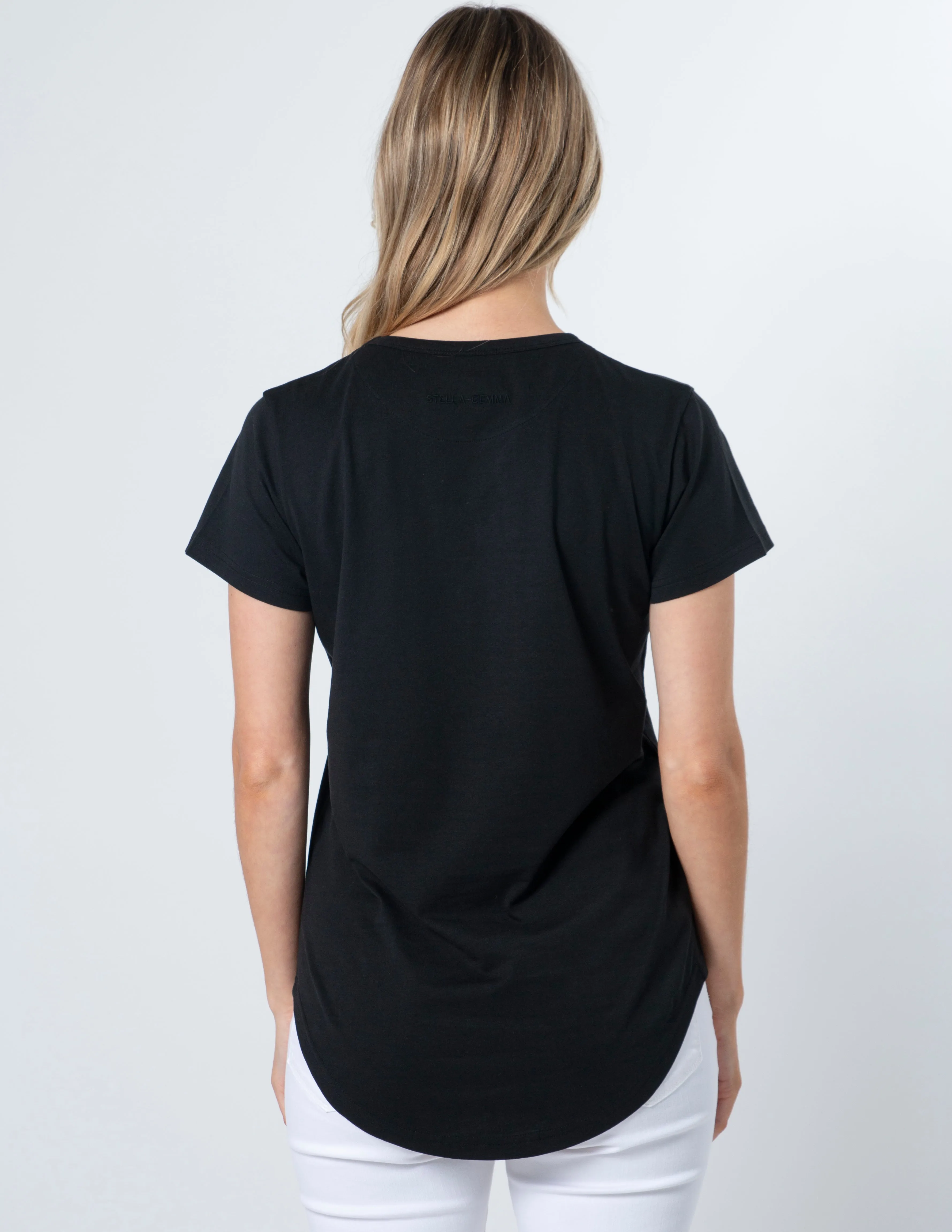 Stella + Gemma T-Shirt Black Antique Rose Cross sold by Shine On product image thumbnail 4