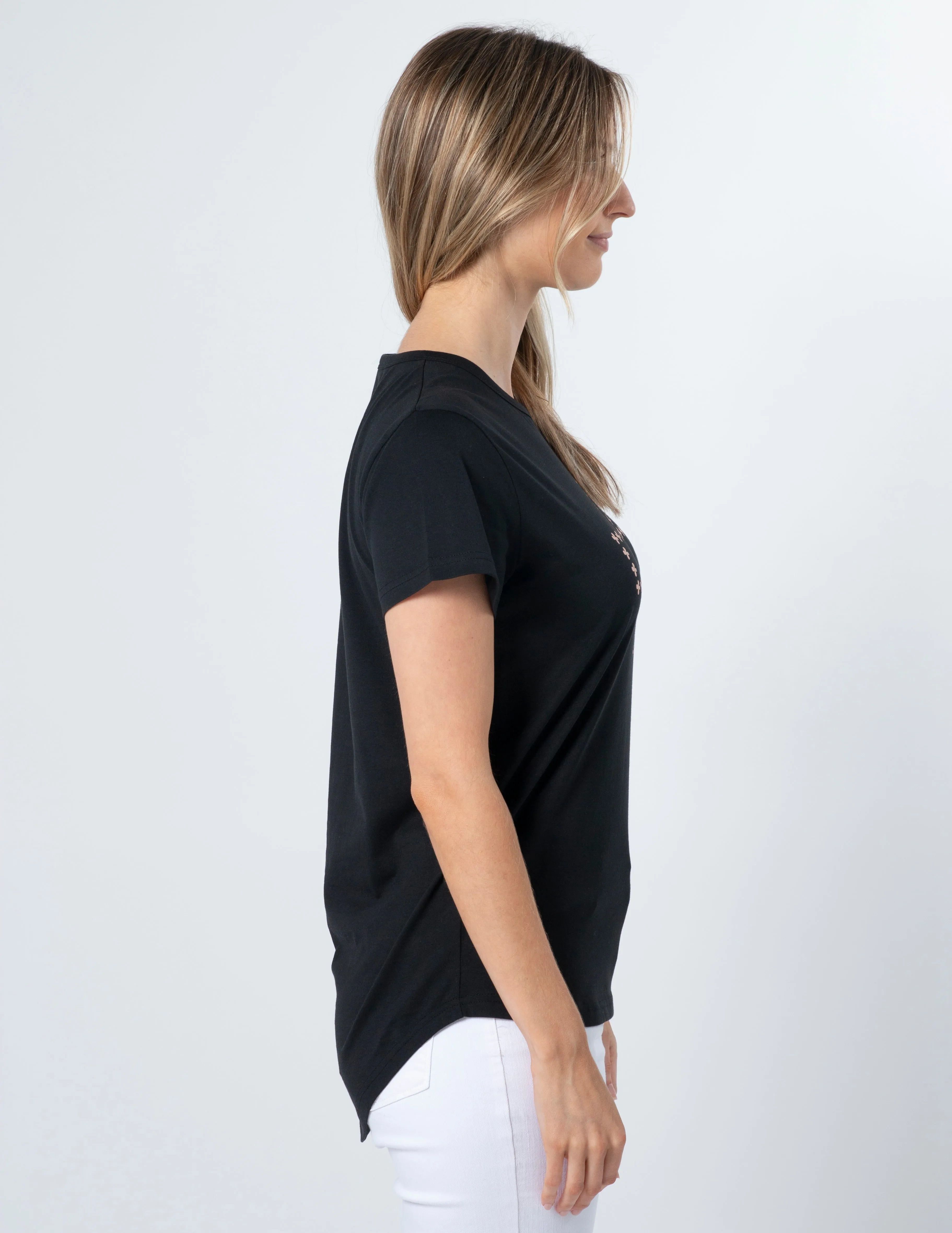 Stella + Gemma T-Shirt Black Antique Rose Cross sold by Shine On product image thumbnail 3