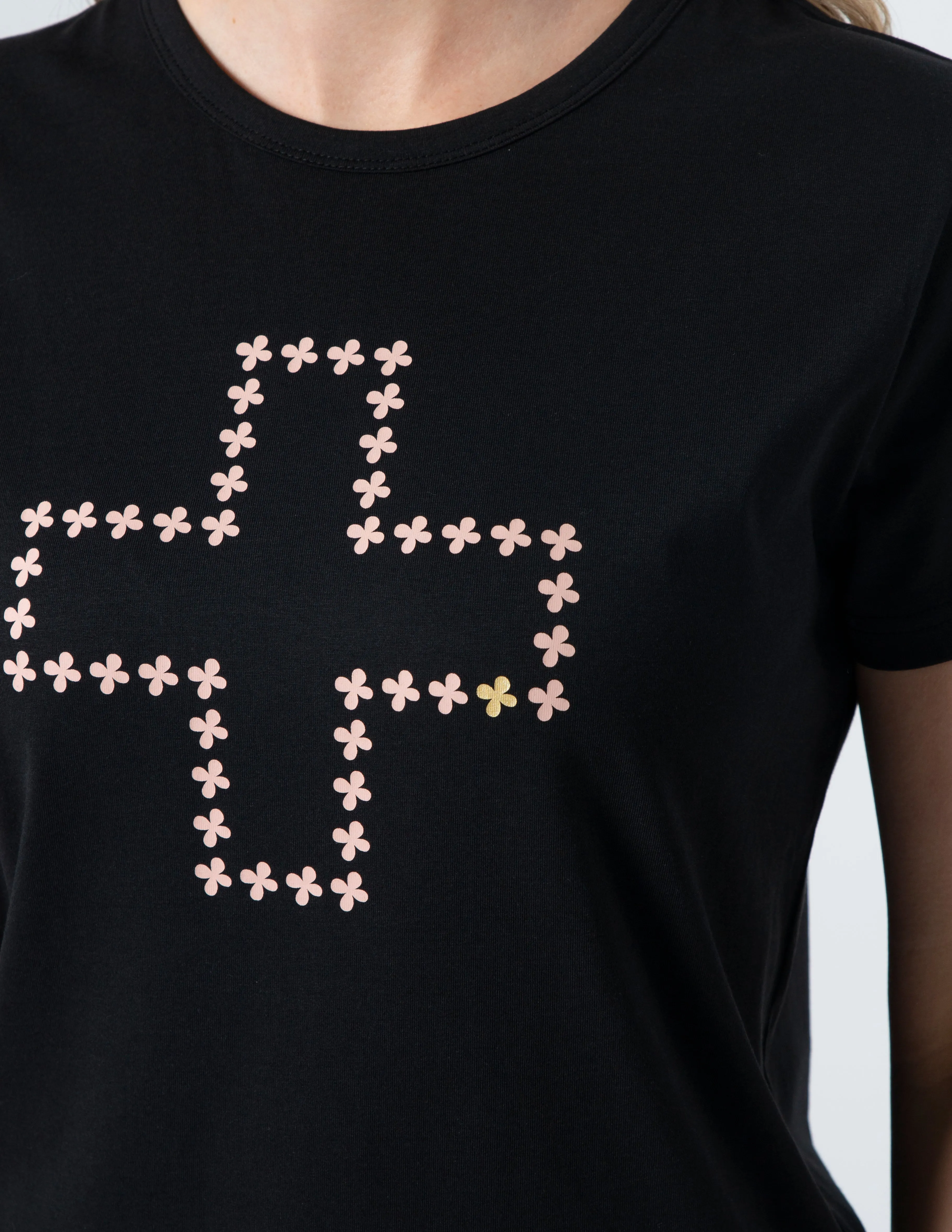 Stella + Gemma T-Shirt Black Antique Rose Cross sold by Shine On product image thumbnail 2