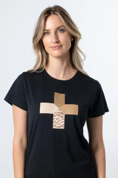 Stella + Gemma T-Shirt Black Birds Of A Feather Cross sold by Shine On product image thumbnail 2