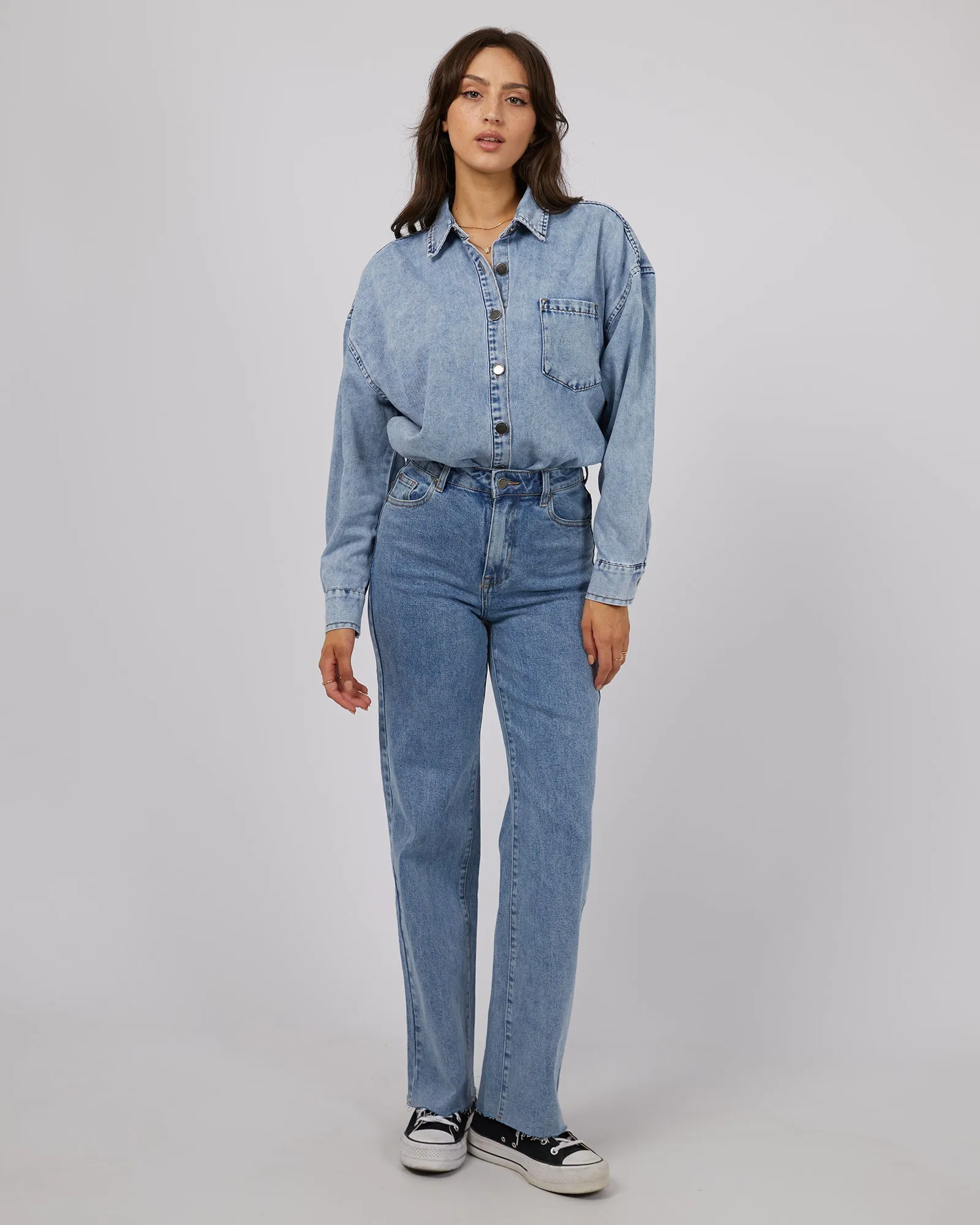 All About Eve Maci Denim Shirt Light Blue sold by Shine On product image thumbnail 3