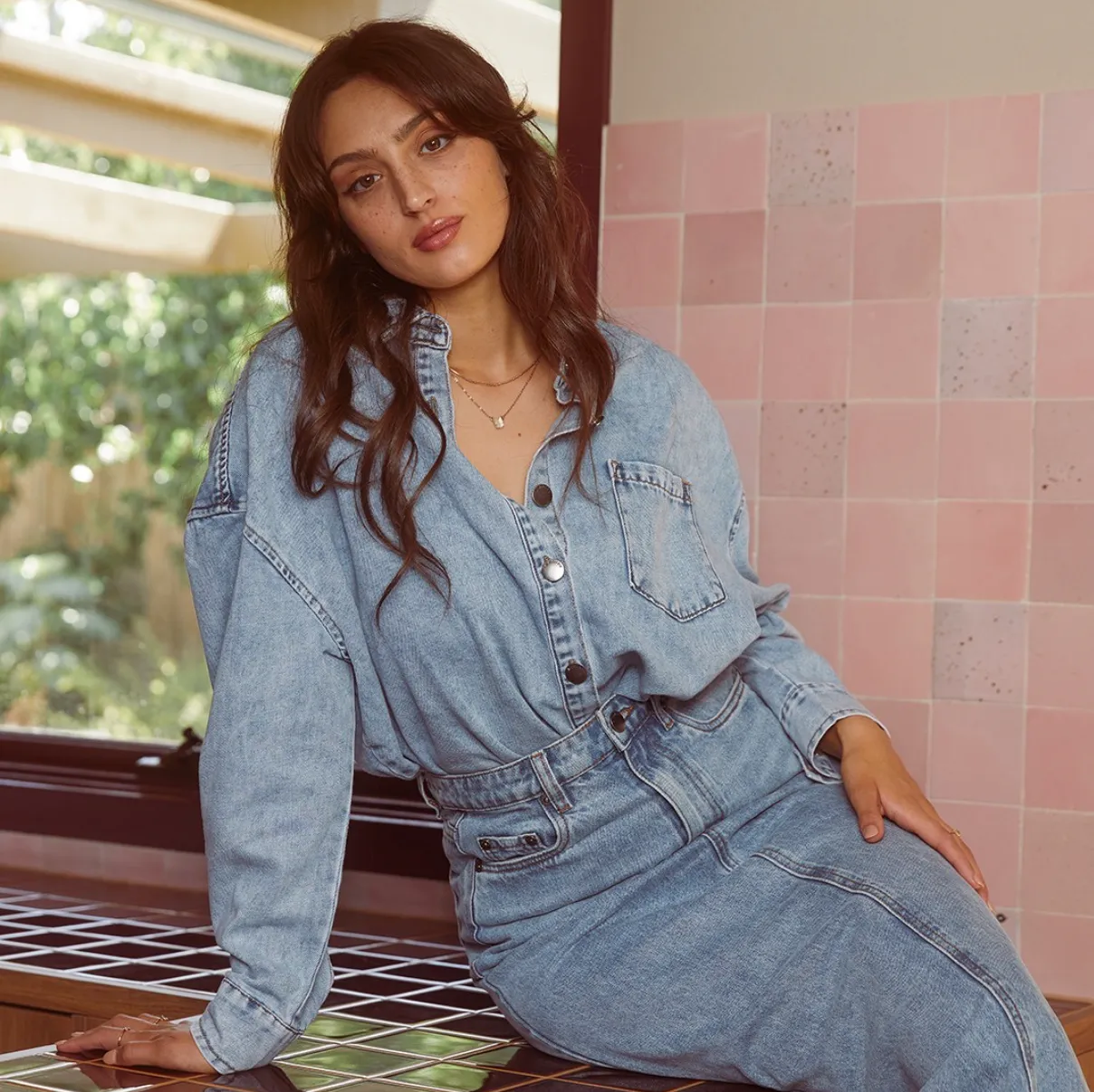 All About Eve Maci Denim Shirt Light Blue sold by Shine On